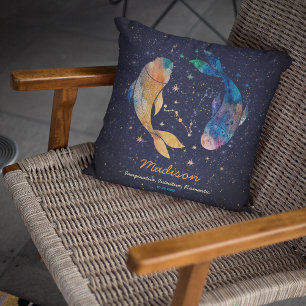Coussin Poissons Constellation Zodiaque Aquarelle Star Gal