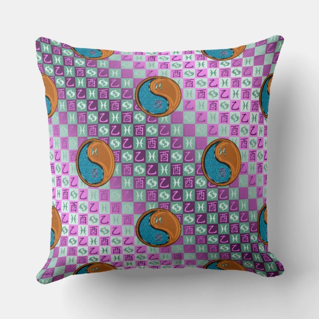Coussin Poissons & Coq de Bois (Verso)