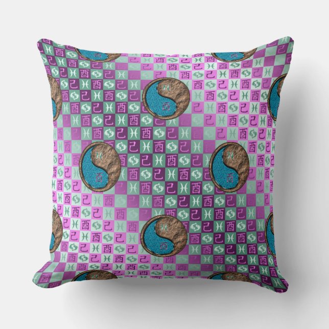 Coussin Poissons & Coq de terre (Recto)