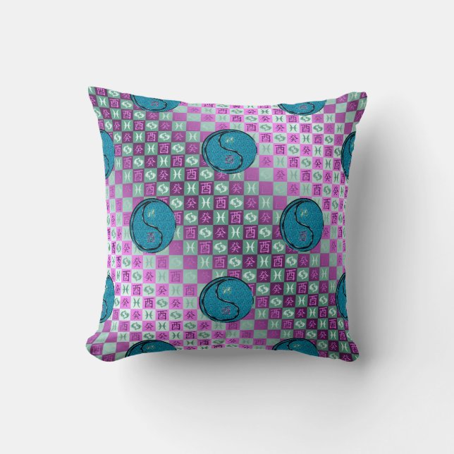 Coussin Poissons & Coq d'eau (Recto)