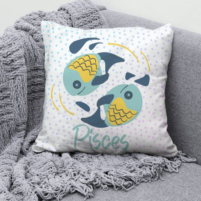 Coussin Poissons de Poissons modernes Zodiac (Créateur téléchargé)
