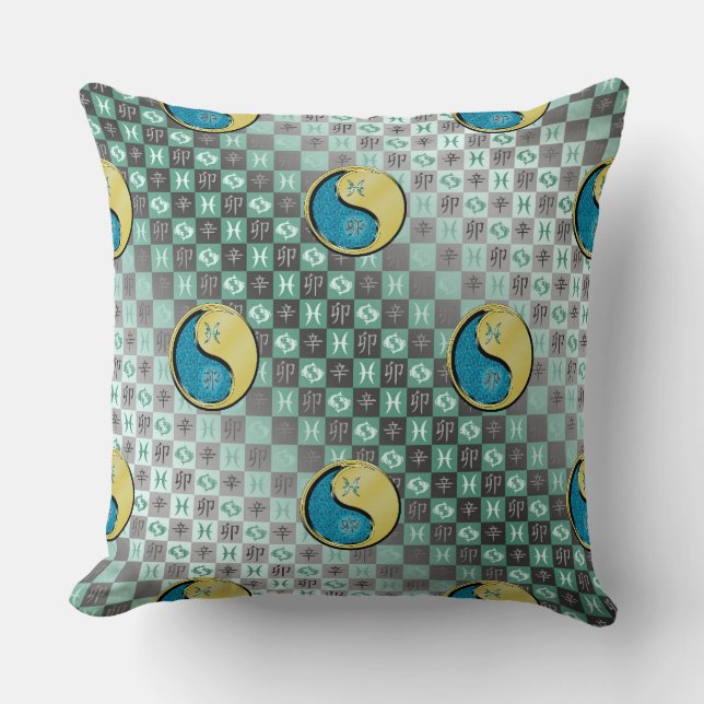 Coussin Poissons & Lapin Métal (Recto)