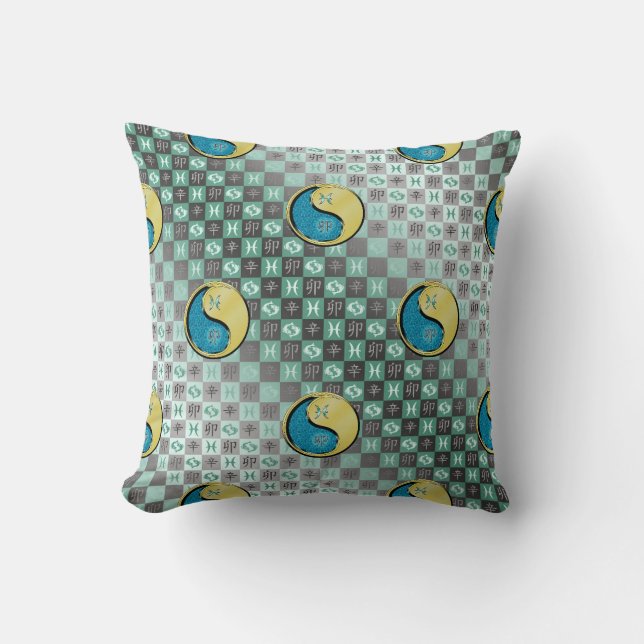 Coussin Poissons & Lapin Métal (Recto)