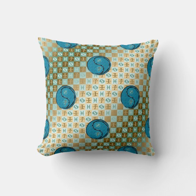 Coussin Poissons & Rat d'eau (Recto)