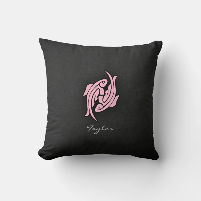 Coussin Poissons rose pâle (Recto)