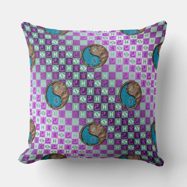 Coussin Poissons & Sanglier de Terre (Recto)