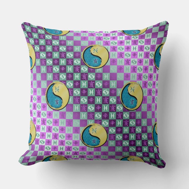 Coussin Poissons & Sanglier Métal (Recto)