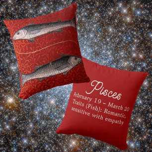 Coussin Poissons signe Zodiaque Poisson fête d'anniversair