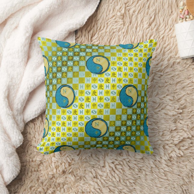 Coussin Poissons & Singe de Métal (Couverture)
