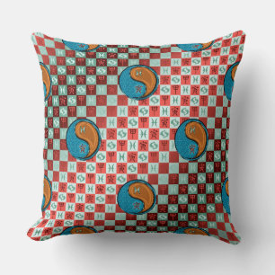 Coussin Poissons & Tigre de Bois