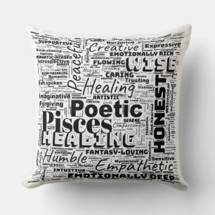 Coussin Poissons Zodiac Word Cloud Inspiration
