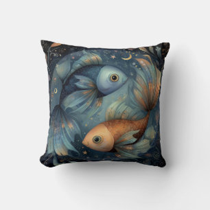 Coussin Poissons Zodiaque Astrologie Céleste Anniversaire