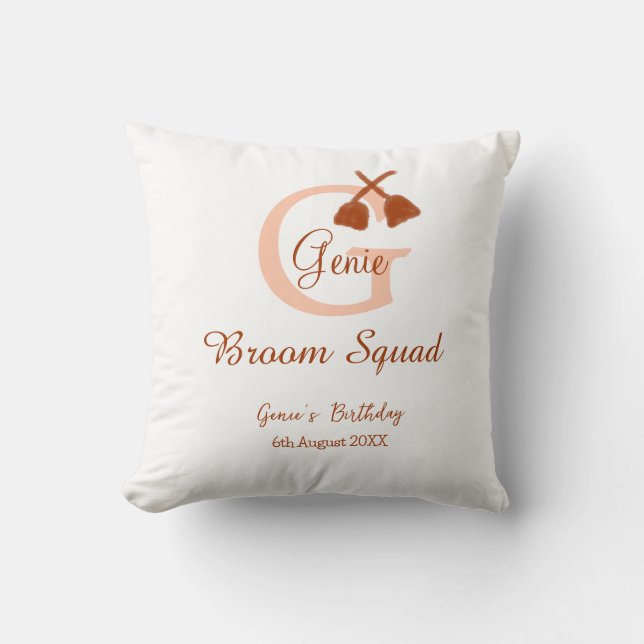Coussin Poitrine Brown Squad Anniversaire Nom de la pêche  (Recto)