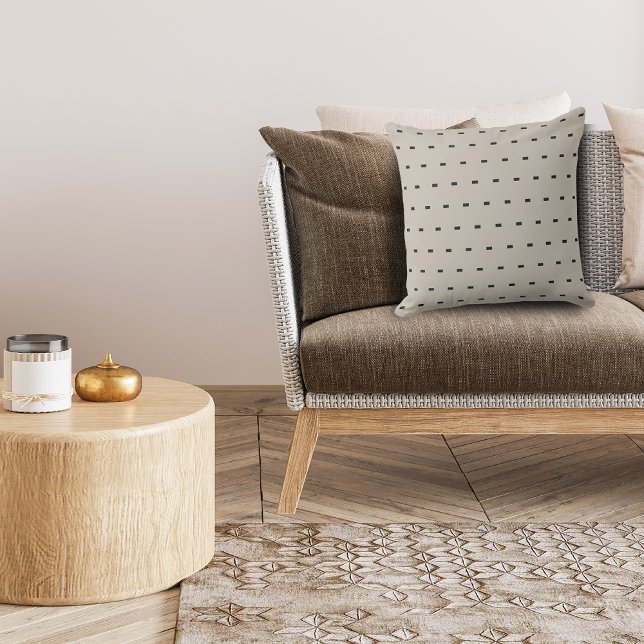 Coussin Poitrine géométrique noire et ivoire Cuisine moder (modern geometric style beige and black cushion for a boho simple style)