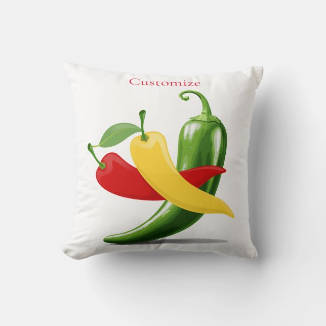 Coussin Poivrons verts rouges chili Thunder_Cove (Recto)