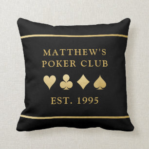 Coussin Poker Club Personnalisé Salle De Jeu Costume Gold 