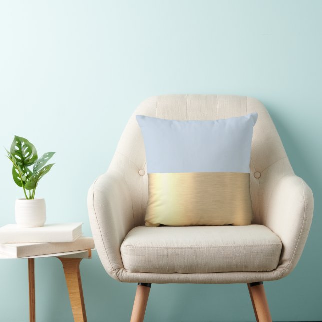 Coussin Polar Sky Blue Gold Foil Rustique Faux (Chaise)