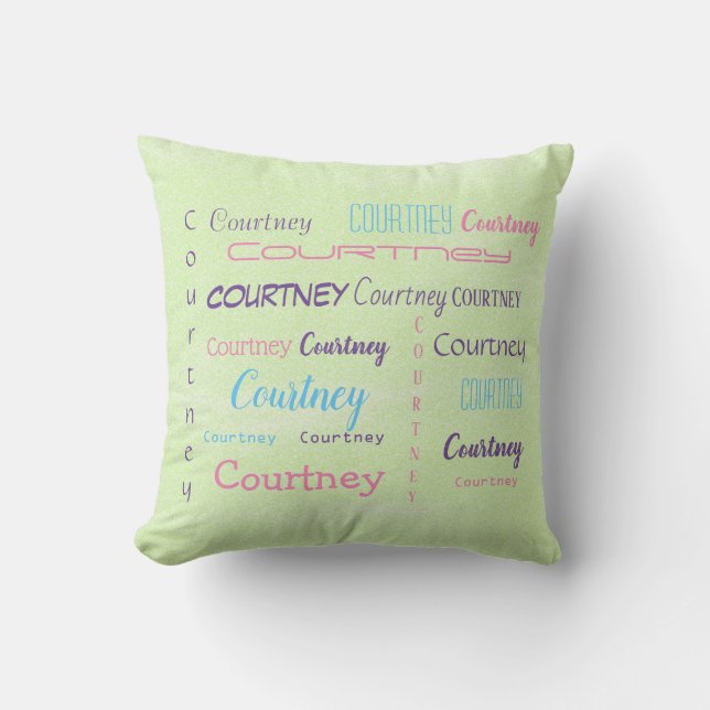 Coussin Police de prénom personnalisée (Recto)