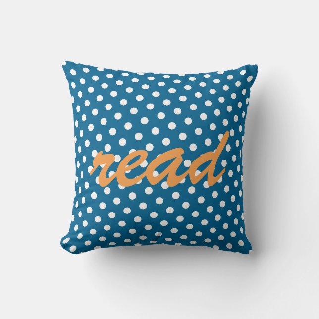 Coussin Polka bleu & orange point LIRE Lire Pilotes (Recto)