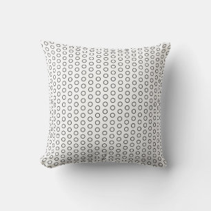Coussin Polka Cercle Noir Et Blanc Motif Élégant