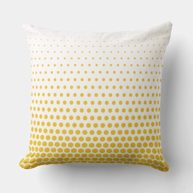 Coussin Polka de citron profond Point blanc moderne (Recto)