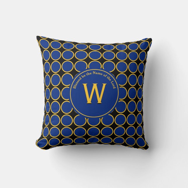 Coussin POLKA DOT Barbados Colors Customisés Monogramme (Recto)