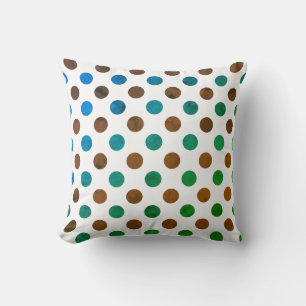 Coussin Polka Dot bleu et vert