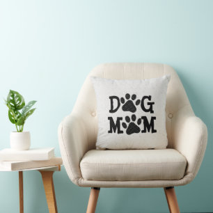 Coussin Polka Dot DOG MOM Pawprints