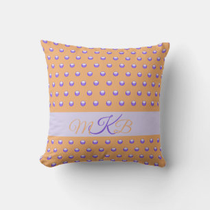 Coussin Polka Dot Motif Moderne Blue Poeach Spots Monogram
