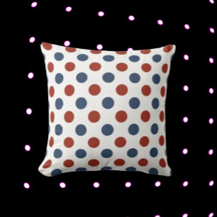 Coussin Polka Dot Navy et Red