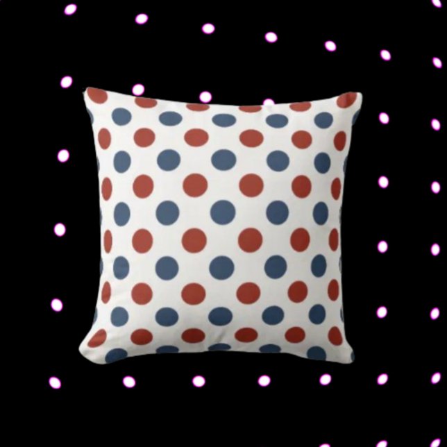 Coussin Polka Dot Navy et Red (Créateur téléchargé)