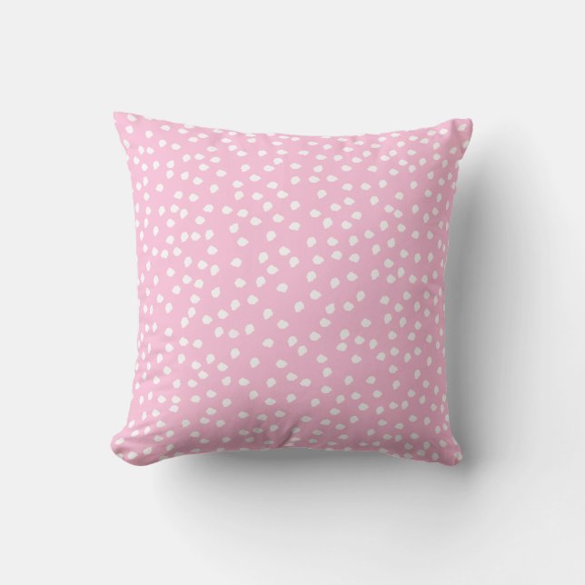 Coussin Polka Dot rose et blanc (Recto)