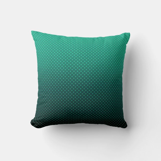 Coussin Polka point dégradé vert noir couleurs foncé (Recto)