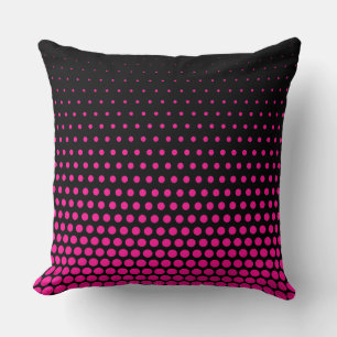 Coussin Polka rose profonde Point Noir moderne