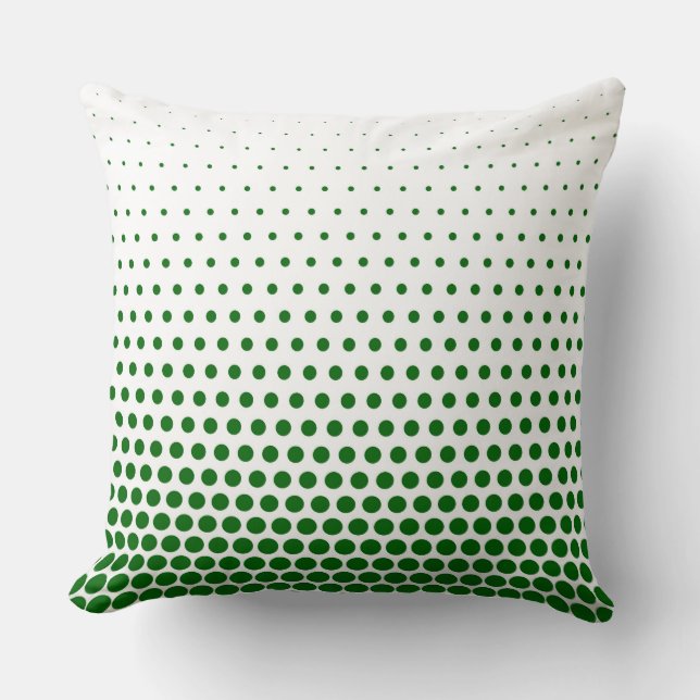 Coussin Polka verte Point Blanc moderne (Recto)