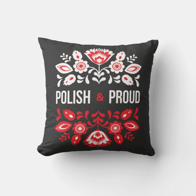 Coussin Polonaise et Fleurs Fières Pologne Polska (Recto)