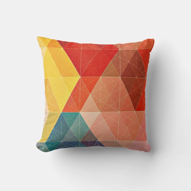 Coussin Polygone Abstrait (Recto)