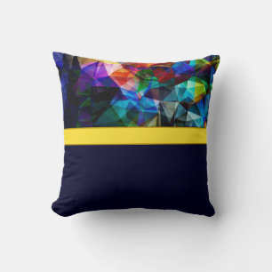 Coussin Polygone moderne Abstrait polygone triangles foncé