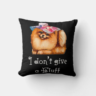 Coussin Pom Poméranien mignon Je ne donne pas de Fluff
