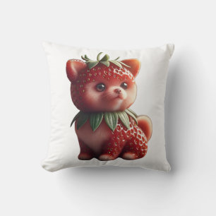 Coussin Pomeranian aux fraises
