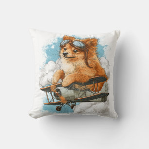 Coussin Pomeranian pilote � Chien As Volant