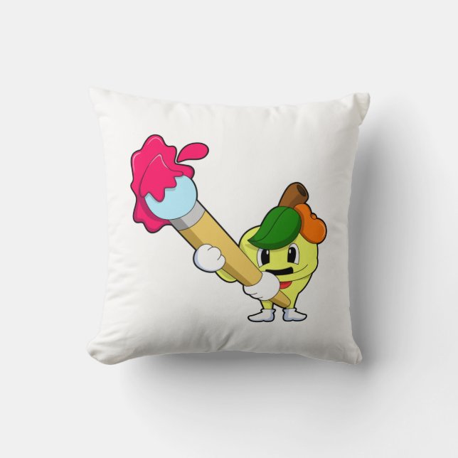 Coussin Pomme comme Peintre avec pinceau (Recto)
