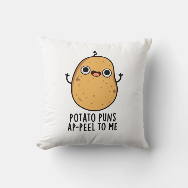 Coussin Pomme De Terre M'Épluche Un Jeu De Pomme De Terre  (Recto)