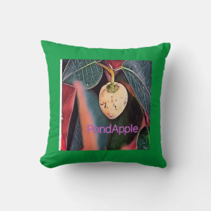 Coussin Pomme d'étang avec arrière - plan vert