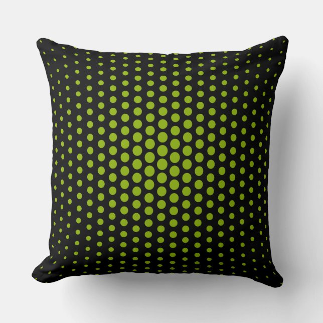 Coussin Pomme vert Techno Dots moderne Noir (Recto)