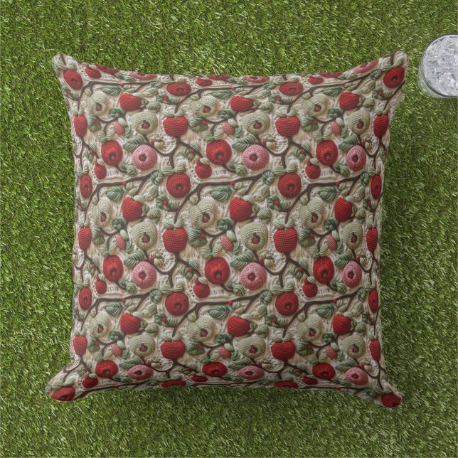 Coussin Pommes au Crochet Fruit  (Herbe)