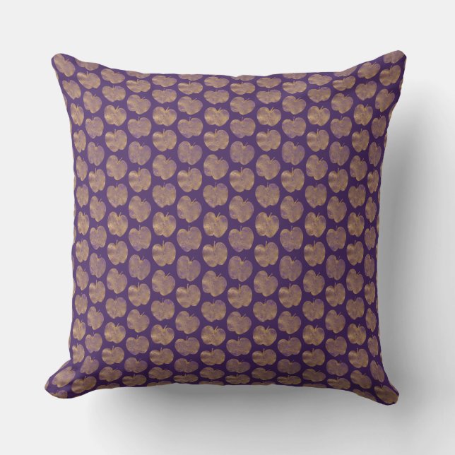 Coussin Pommes d'or minuscules Motif pourpre à l'oreiller (Recto)