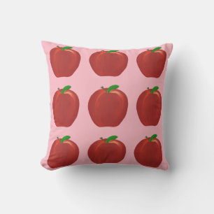 Coussin Pommes rouges peintes Feuilles verts Jouer des ore