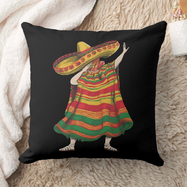 Coussin Poncho Mexicain Dabbing Cinco De Mayo Fête Party (Couverture)