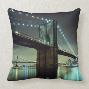 Coussin Pont de Brooklyn au pont de Manhattan de nuit